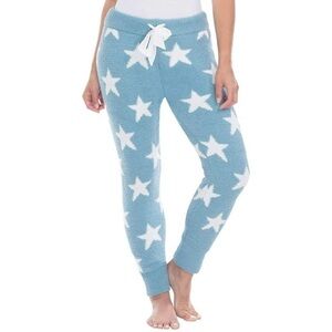 Honeydew Intimates Pajama Lounge Pants Chenille Fleece Blue Lovebird Stars